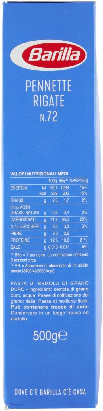 BARILLA PENNETTE RIGATE N. 72 500 GR - immagine 2