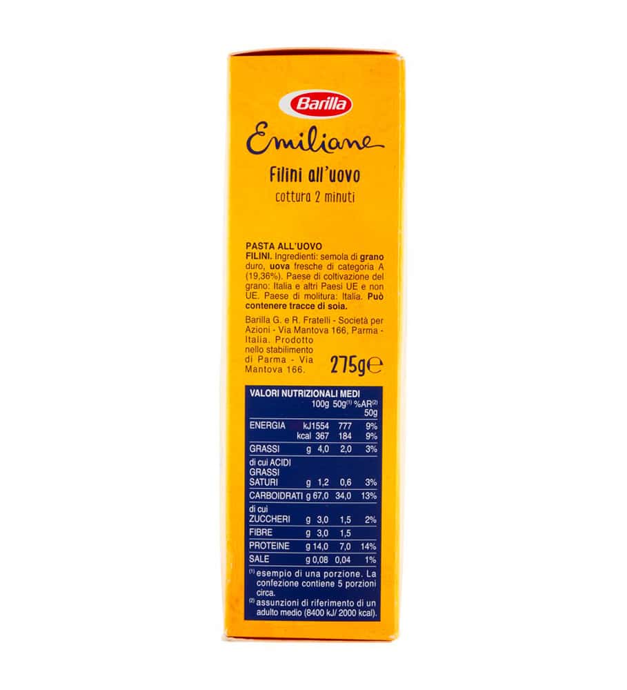 BARILLA EMILIANE FILINI ALL'UOVO 275 GR - immagine 5