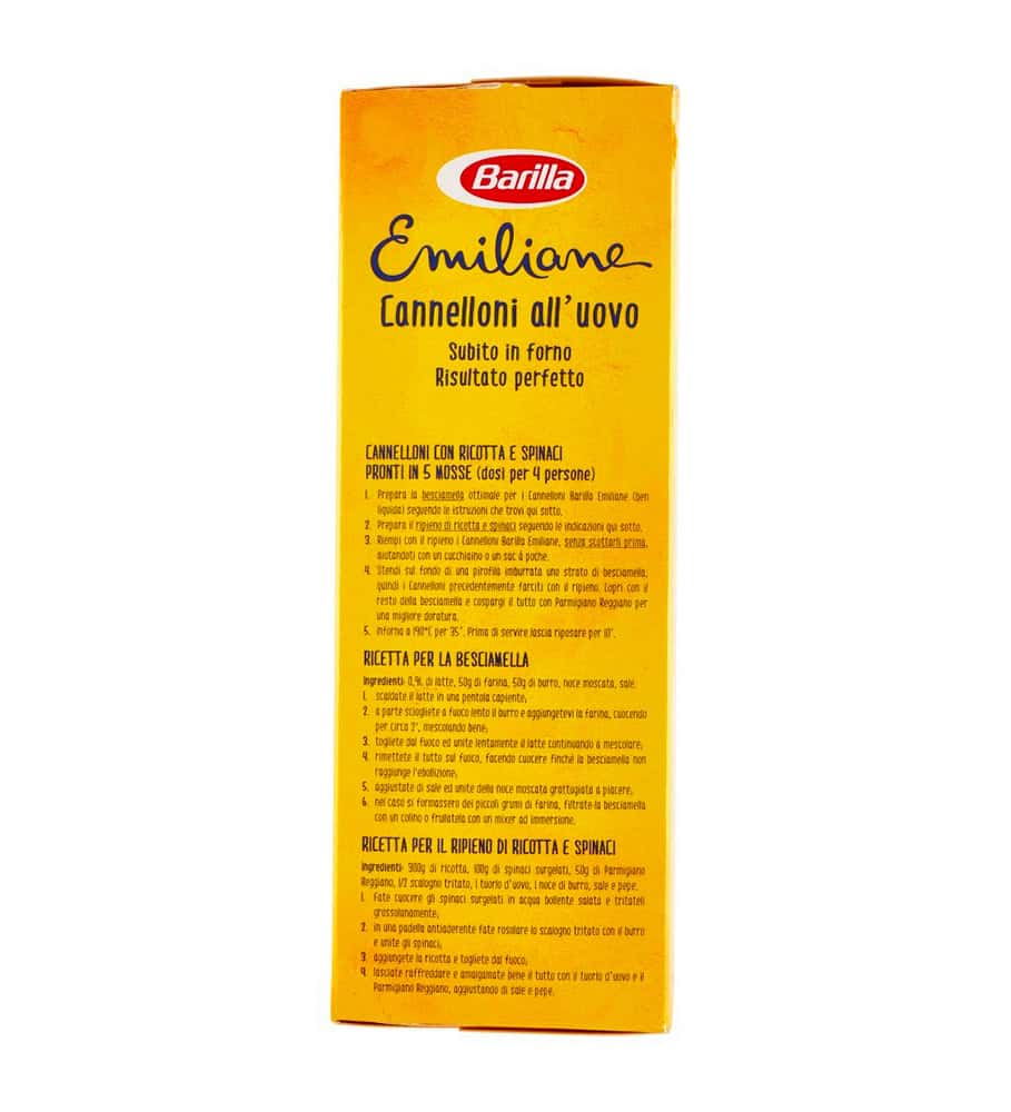 BARILLA EMILIANE CANNELLONI ALL'UOVO 250 GR - immagine 4