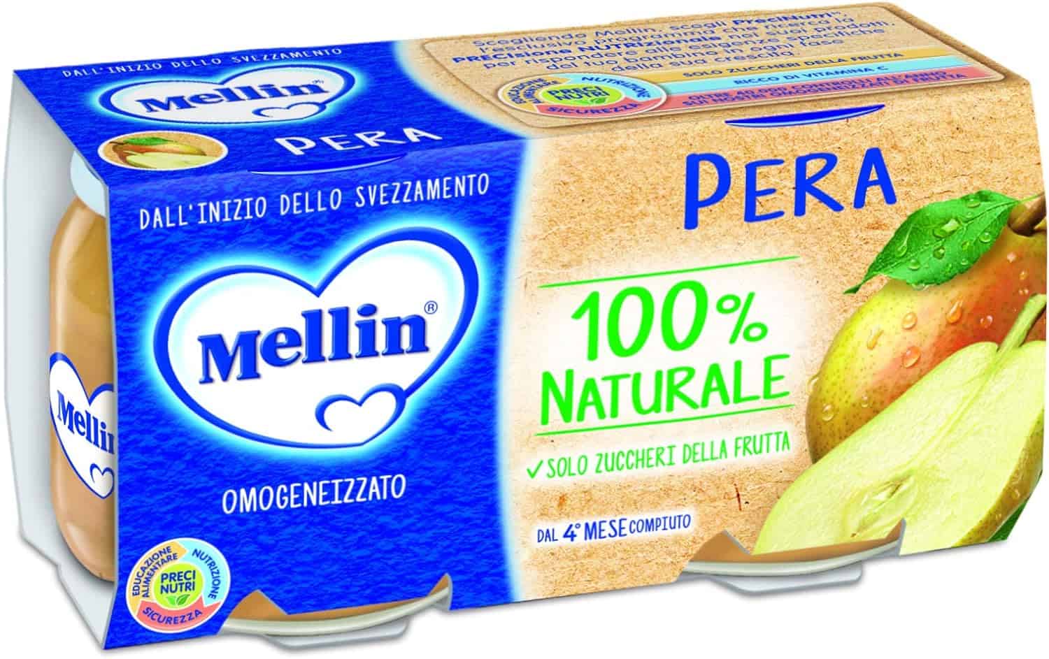 MELLIN OMOGENEIZZATO FRUTTA PERA 2 X 100 GR - immagine 2