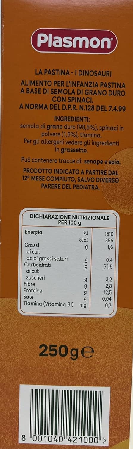 PLASMON PASTINA DINOSAURI 250 GR - immagine 2