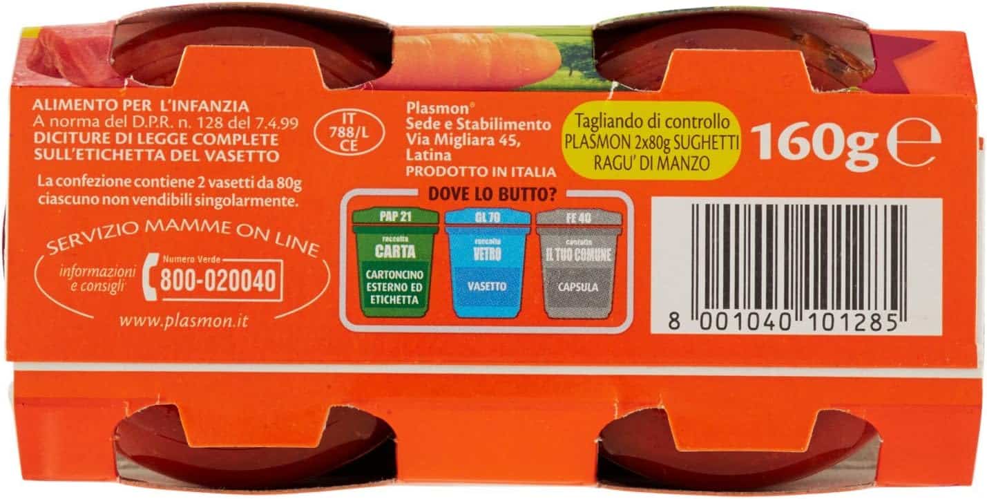 PLASMON SUGHETTO RAGU' DI MANZO 2 X 80 GR - immagine 4