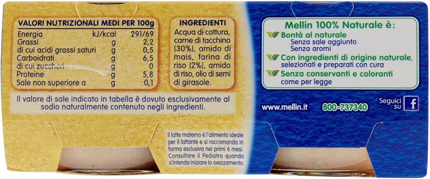 MELLIN OMOGENEIZZATO TACCHINO 2 X 80 GR - immagine 2