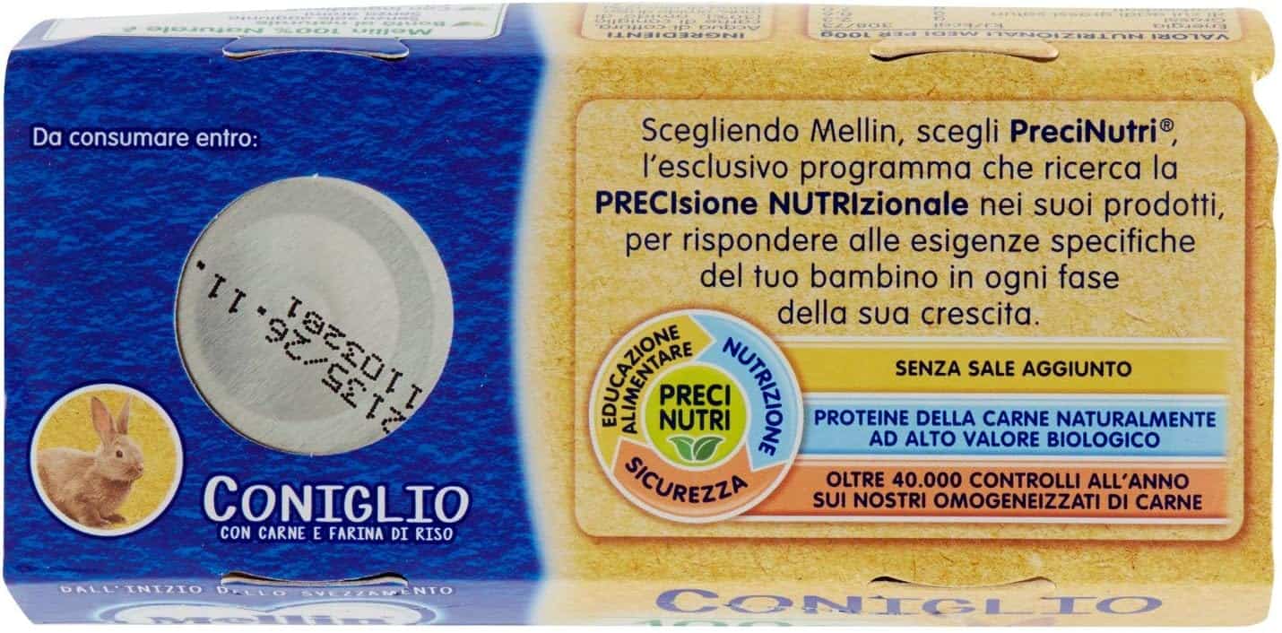 MELLIN OMOGENEIZZATO CONIGLIO 2 X 80 GR - immagine 3