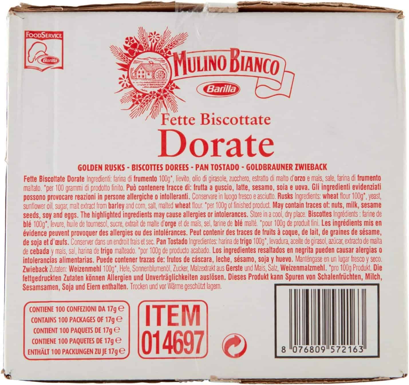 Mulino Bianco Fette Biscottate le Dorate - Pacco da 100 Pezzi (1700 gr) - immagine 2