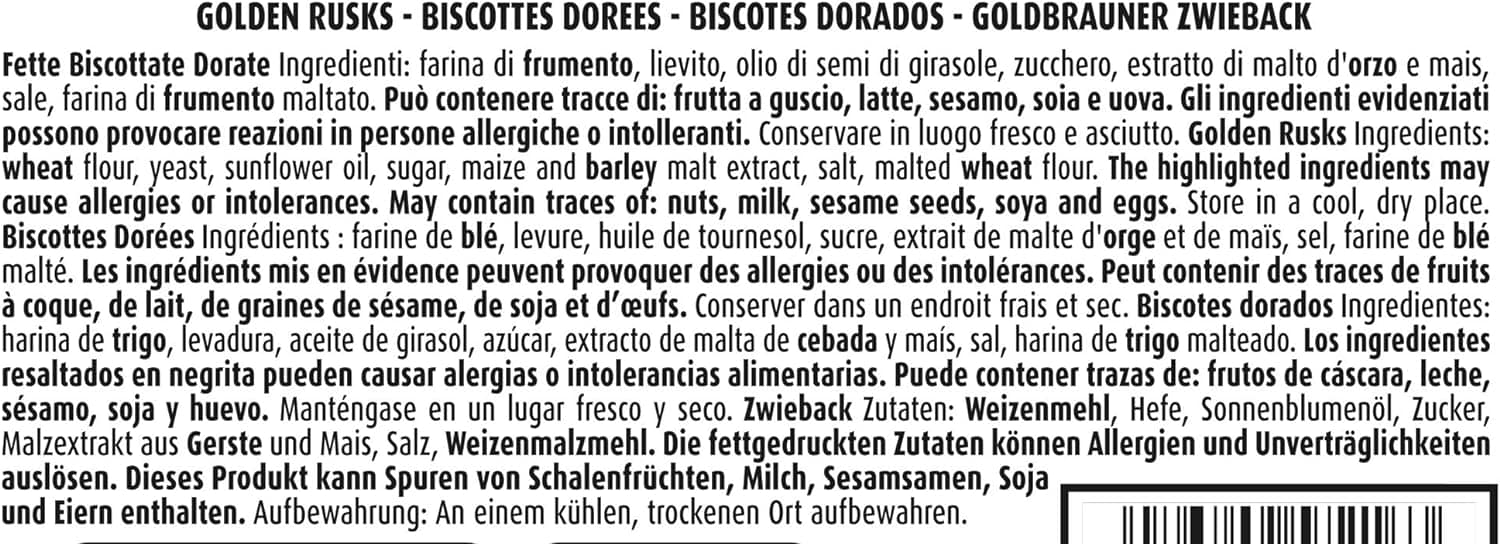 Mulino Bianco Fette Biscottate le Dorate - Pacco da 100 Pezzi (1700 gr) - immagine 3