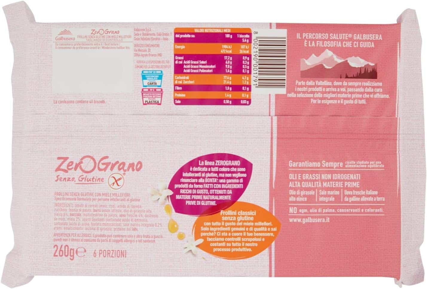 GALBUSERA FROLLINO CON MIELE MILLEFIORE SENZA GLUTINE 220 GR - immagine 2