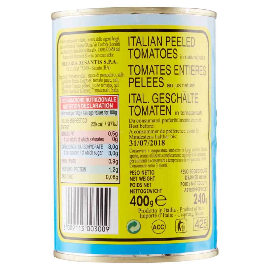 DESANTIS POMODORI PELATI 400 GR - immagine 2
