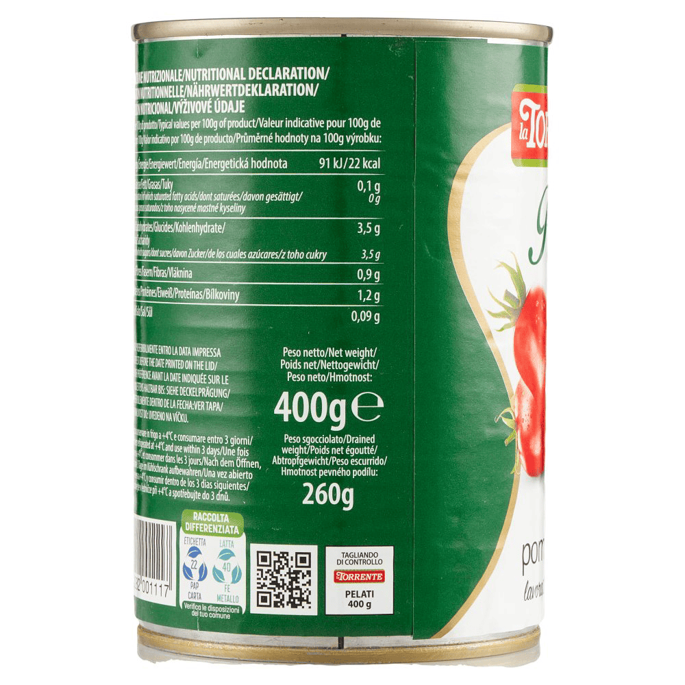 LA TORRENTE POMODORI PELATI 400 GR - immagine 3