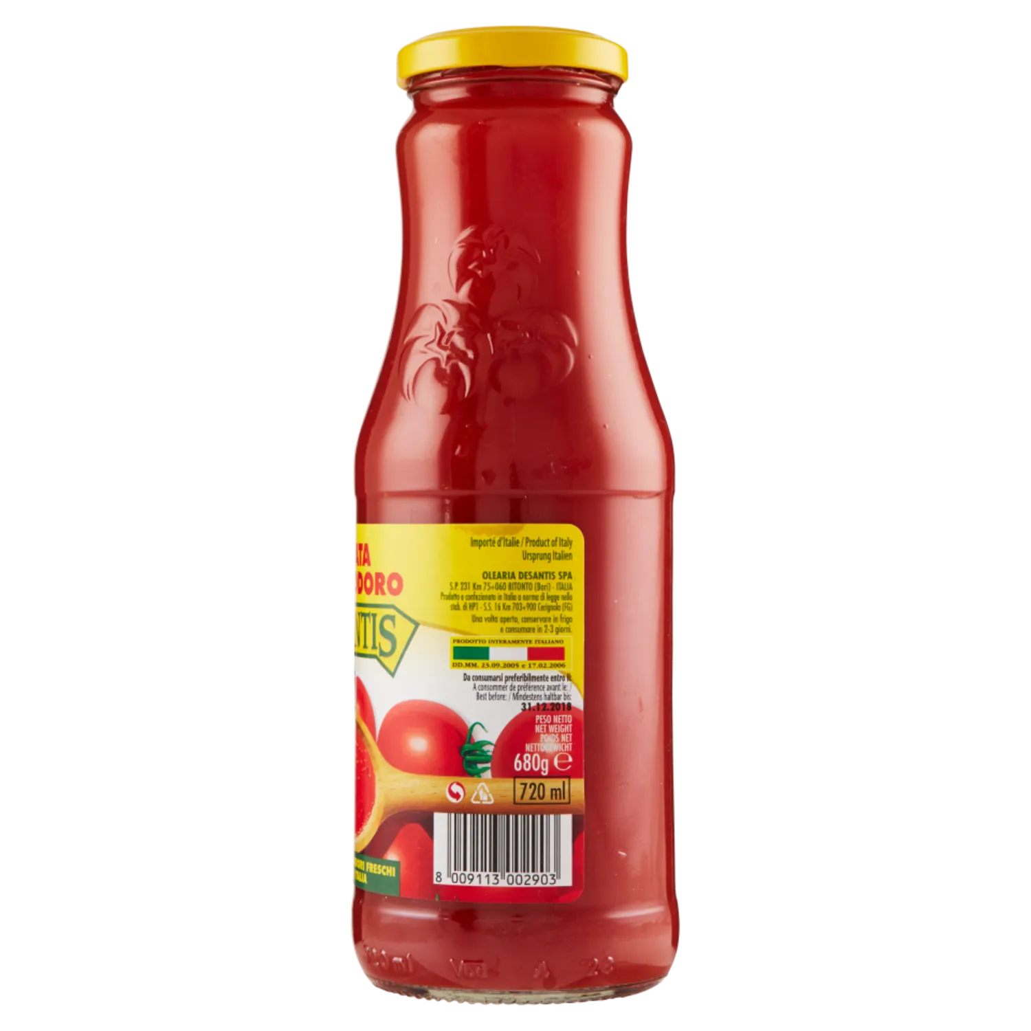 DESANTIS PASSATA POMODORO BOTTIGLIA 680 GR - immagine 4