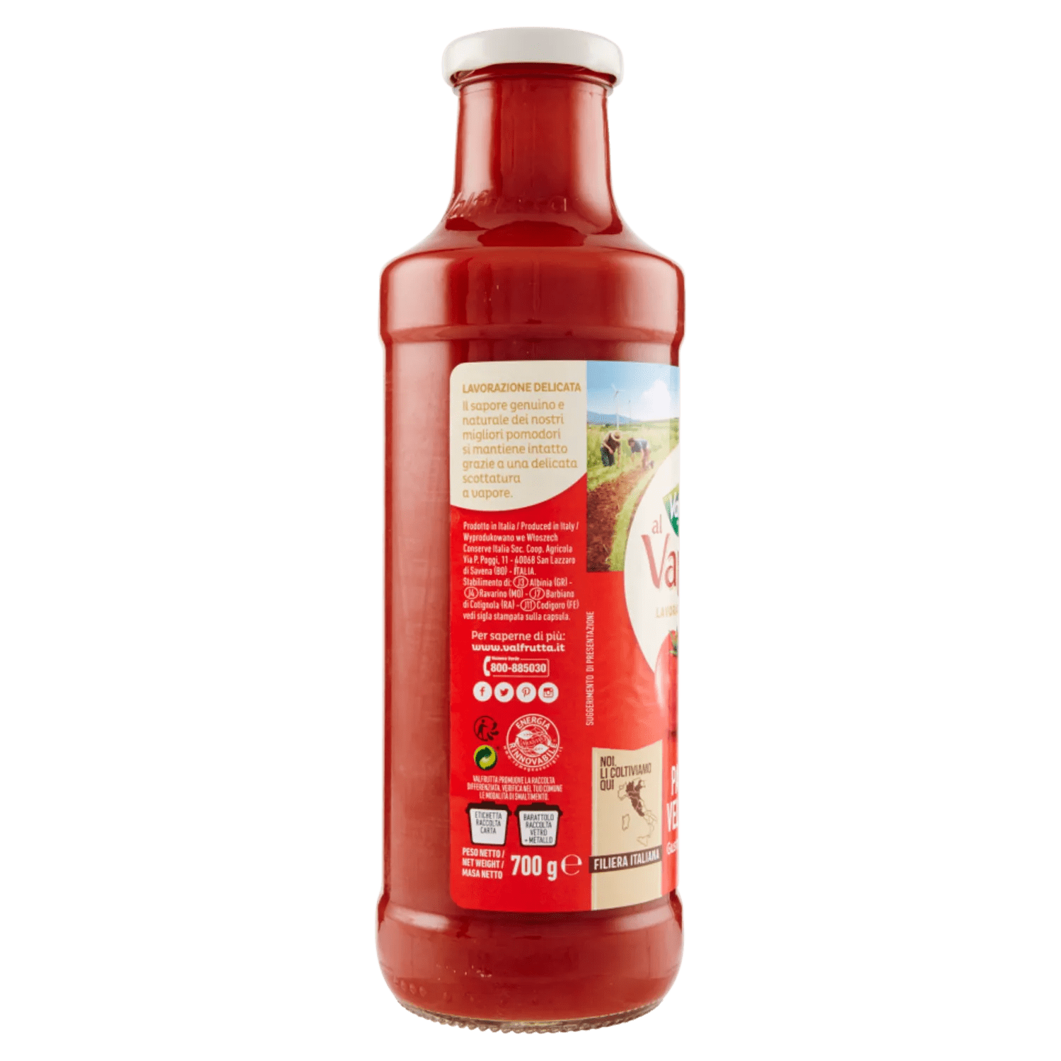 VALFRUTTA PASSATA DI POMODORO AL VAPORE 700 GR - immagine 2