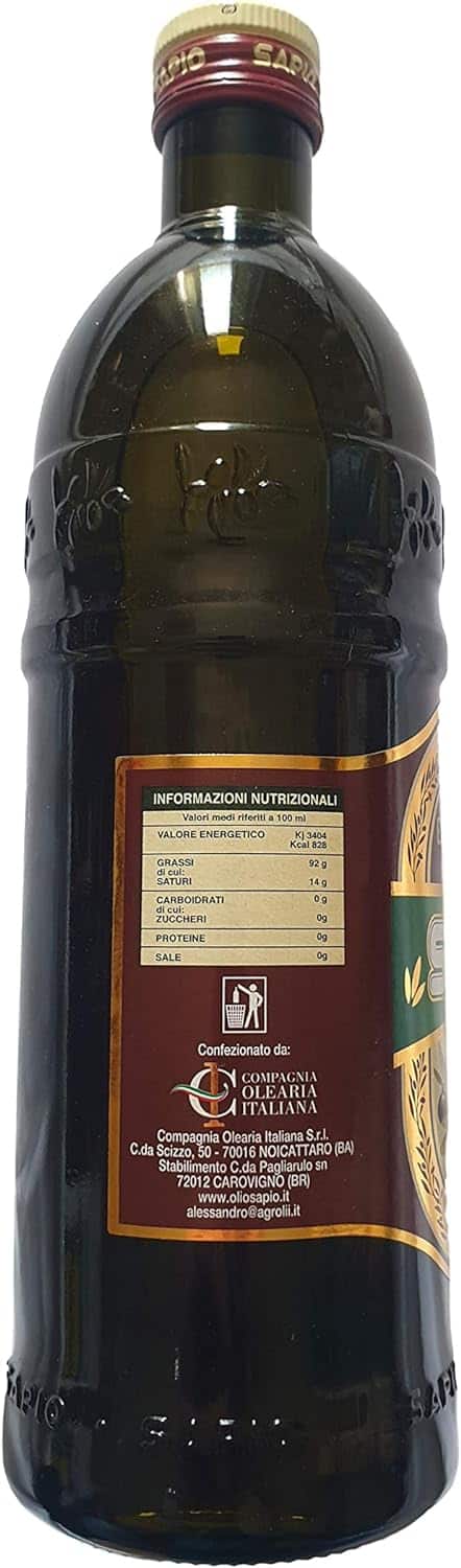 SAPIO OLIO EXTRA VERGINE DI OLIVA 100% ITALIA 1 LT - immagine 2