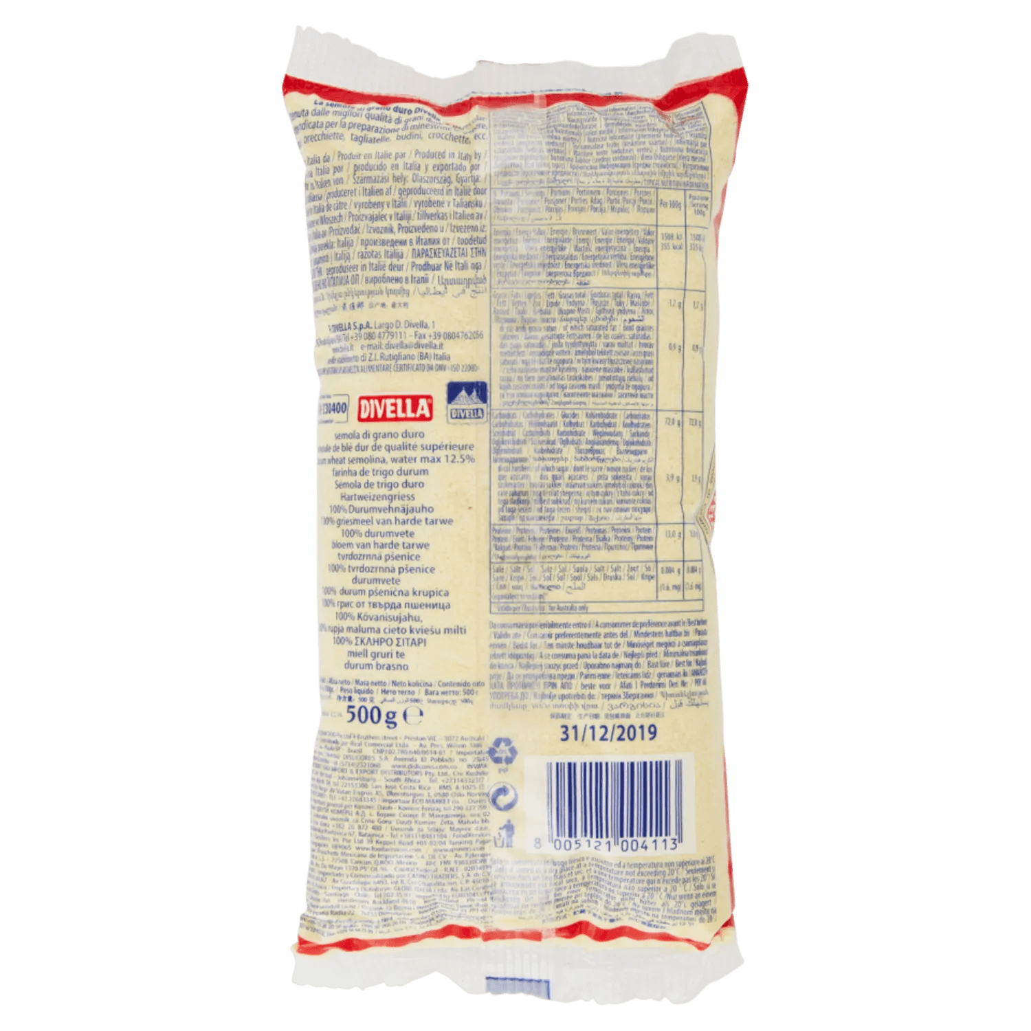 DIVELLA SEMOLA GRANO DURO 500 GR - immagine 2