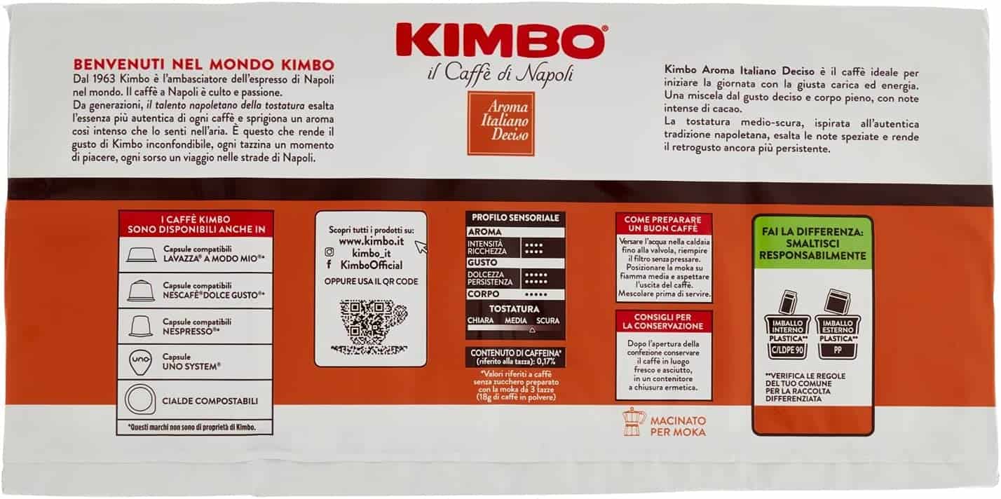 KIMBO AROMA ITALIANO GUSTO DECISO 4 X 250 GR - immagine 2
